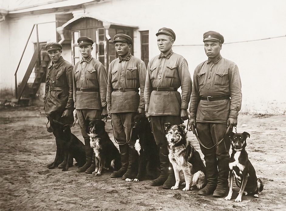Пограничники со служебными собаками 1930-е г.